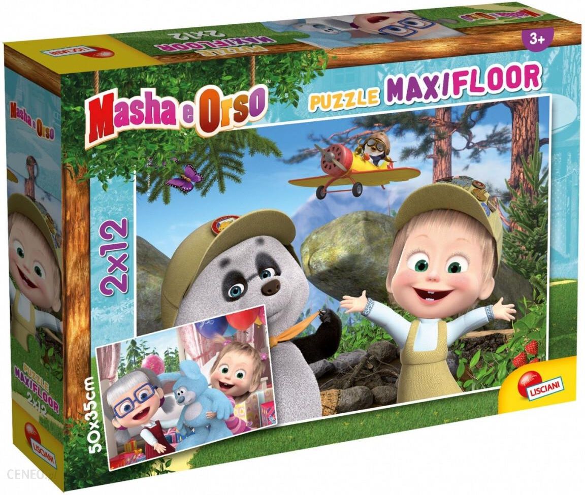 Lisciani Puzzle Super maxi 2x12 elementów Masza i Niedźwiedź