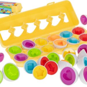 Montessori wytłaczanka jajka kształty kolory 12Szt